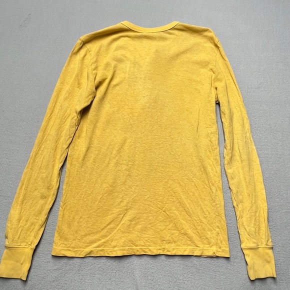 Jungmaven Hemp Organic Cotton Henley Shirt Men XS Mustard Yellow Long Sleeve USA - Picture 11 of 13